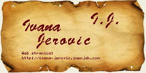 Ivana Jerović vizit kartica